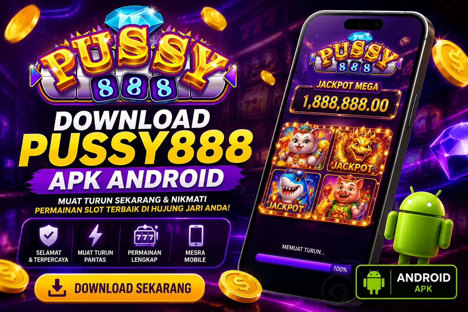 Banner Download Pussy888 APK Android